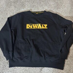 DeWalt Sweatshirt Mens 2XL Black Crewneck Pullover Fleece Pockets DXWW50016